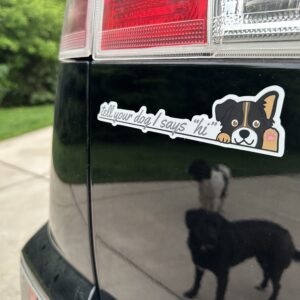Tell your dog I says “hi” linear decal